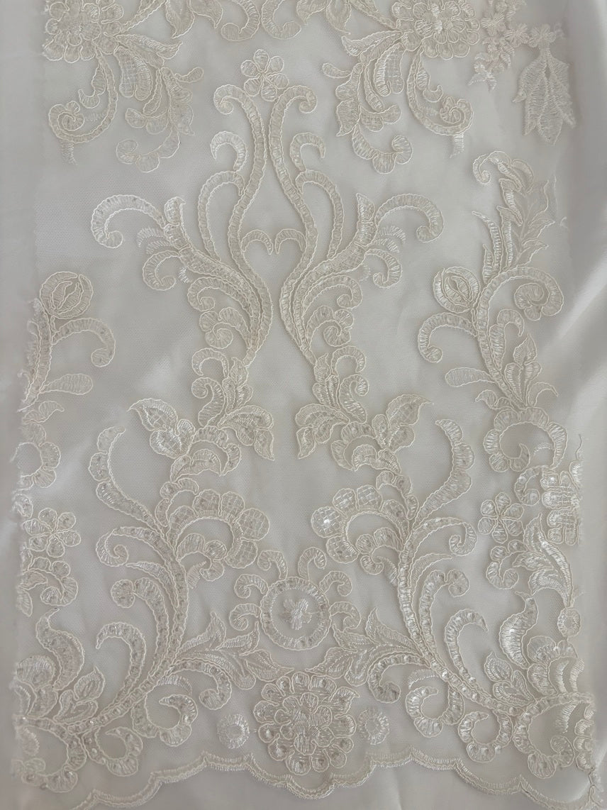 R3205 Renda bordada com cordoné