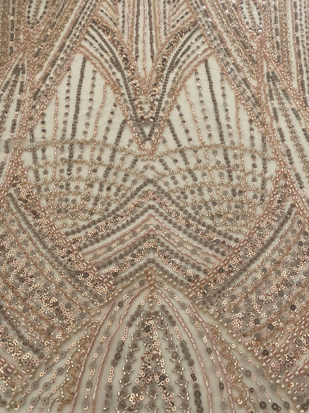 Tule bordado com pedraria R096