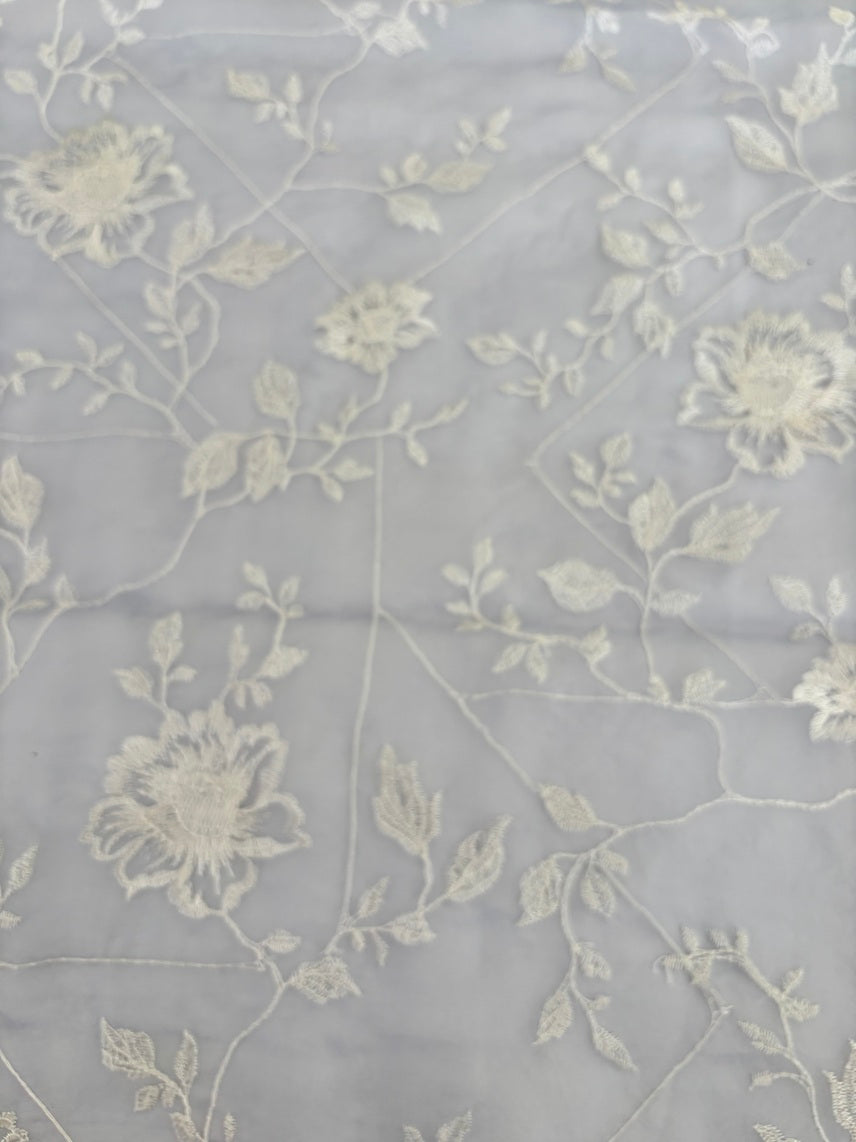 SS1168 Organza de seda bordada